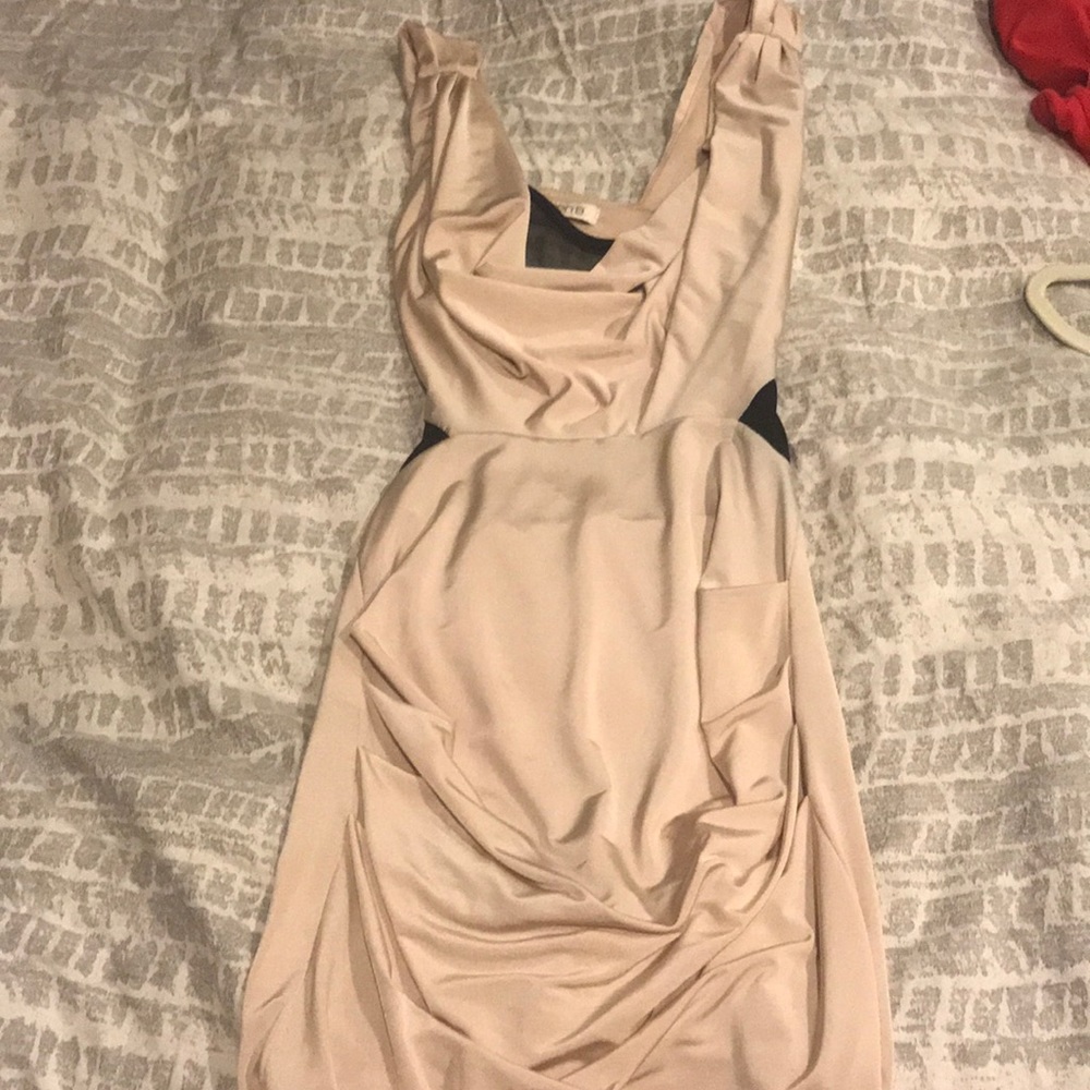 Tan cutout dress